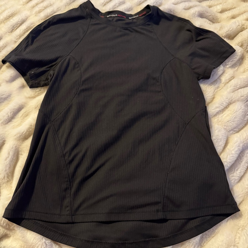 Spider Activewear Women's Shirt Size Small Black Spider Print On Back